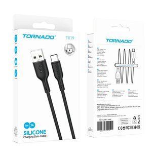 USB кабель Tornado TX19 Silicone Type-C (3A/1m)- чорний 51340 фото