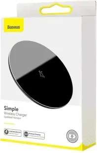 Бездротовий зарядний пристрій Baseus Simple Wireless Charger 15W (WXJK-B01)- чорний 51279 фото