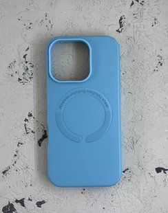Чехол-накладка Leather with MagSafe для iPhone 16 Pro- синий 40201665 фото