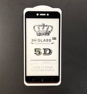 Скло захисне Full Glue для Xiaomi Redmi 4X в тех. упаковці- чорний 802409 фото