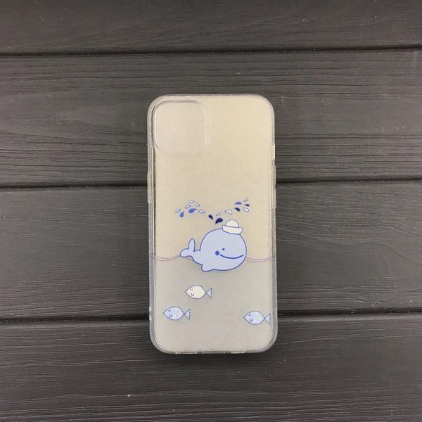 Накладка силіконова для iPhone 13 - прозорий з малюнком Кит 40000270 фото