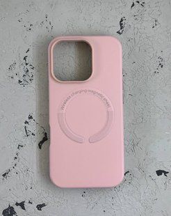 Чехол-накладка Leather with MagSafe для iPhone 16 Розовый песок 40201664 фото