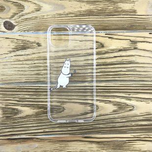 Накладка силіконова для iPhone 13 - прозорий з малюнком Бегемот бiлий 40000271 фото