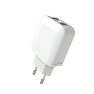 Мережевий зарядний пристрій Aspor A829 (2USB/2.4A)- білий 925035 фото