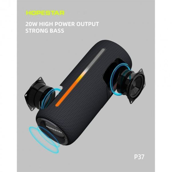 Bluetooth колонка Hopestar P37- чорний 51408 фото