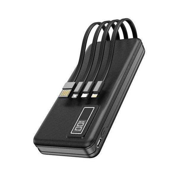 Power Bank Aspor A301 Fast Charge 20000mAh + cable USB/Micro/Lightning/Type-C (5V/2.4A)- чорний 900125 фото