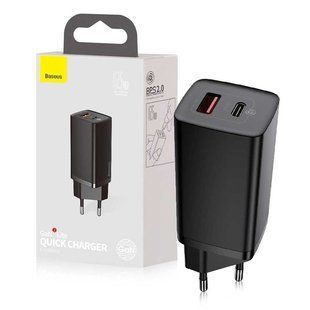 Мережевий зарядний пристрій Baseus GAN 2 Lite QC 65W usb+usb-c (CCGAN2L-B01)- чорний 51282 фото