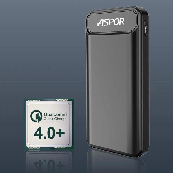 Power Bank Aspor A396 PD 20000mAh (22.5W/PDUSB-C laptops fast charging)- чорний 900122 фото