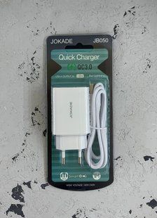 Сетевое зарядное устройство для Jokade JB050 QC 3.0 18W USB-A+USB Lightning- белый 40201818 фото