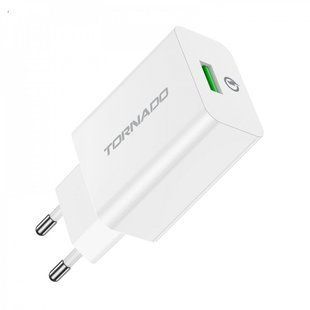 Мережевий зарядний пристрій Tornado TD-15 (1USB/QC3.0)- білий 844486 фото
