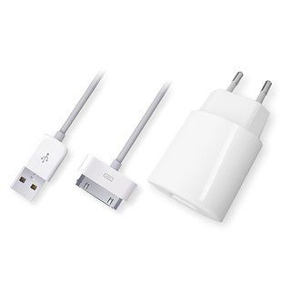 Сетевое зарядное устройство для Konfulon (KFL-C13) 2в1 +USB кабель iPhone 4 белый 844012 фото