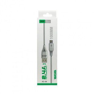 USB кабель Aspor AC-06 Lightning 2.4A/1м-белый 910116 фото