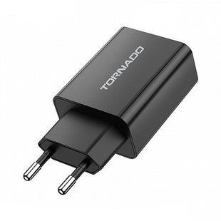 Мережевий зарядний пристрій Tornado TD-15 (1USB/QC3.0)- чорний 844487 фото