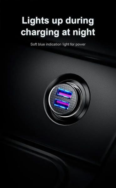 Автомобільний зарядний пристрій Baseus QC3.0 30W usb+usb (CCYD-01) - чорний 51349 фото