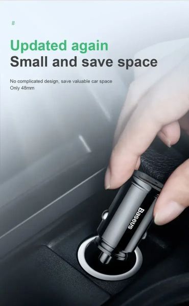 Автомобільний зарядний пристрій Baseus QC3.0 30W usb+usb (CCYD-01) - чорний 51349 фото