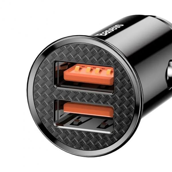 Автомобільний зарядний пристрій Baseus QC3.0 30W usb+usb (CCYD-01) - чорний 51349 фото