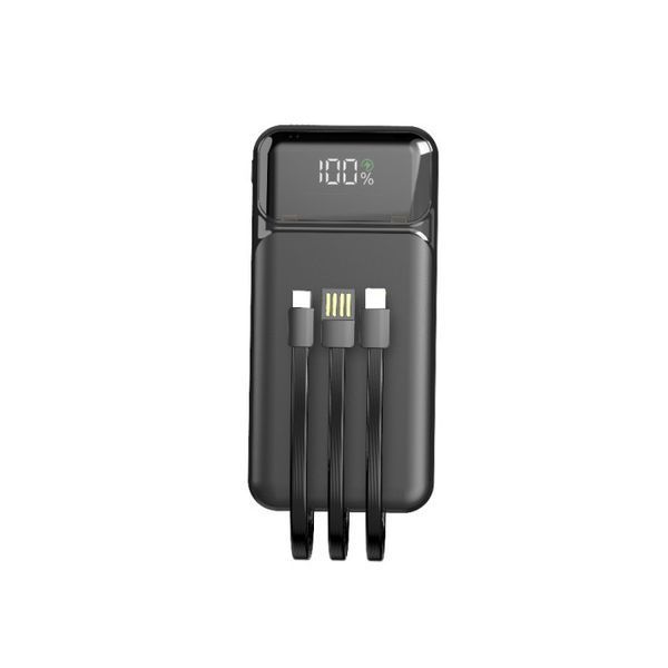 Power Bank Aspor A315 Fast Charge 10000mAh 22.5W + cable USB/Lightning/Type-C- чорний 51789 фото